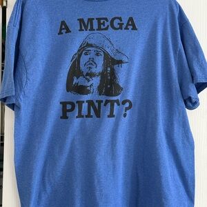 Johnny Dep Megapint Blue Graphic T-Shirt size xl